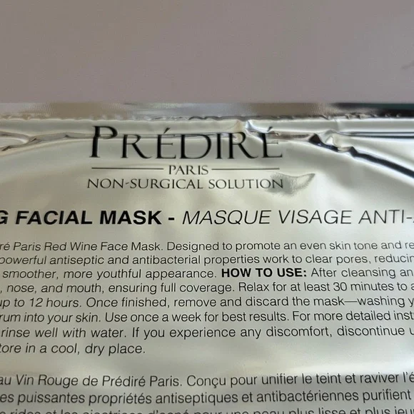 Prédiré Paris Red Wine Anti-Aging Facial Mask - SEALED - Picture 3 of 8